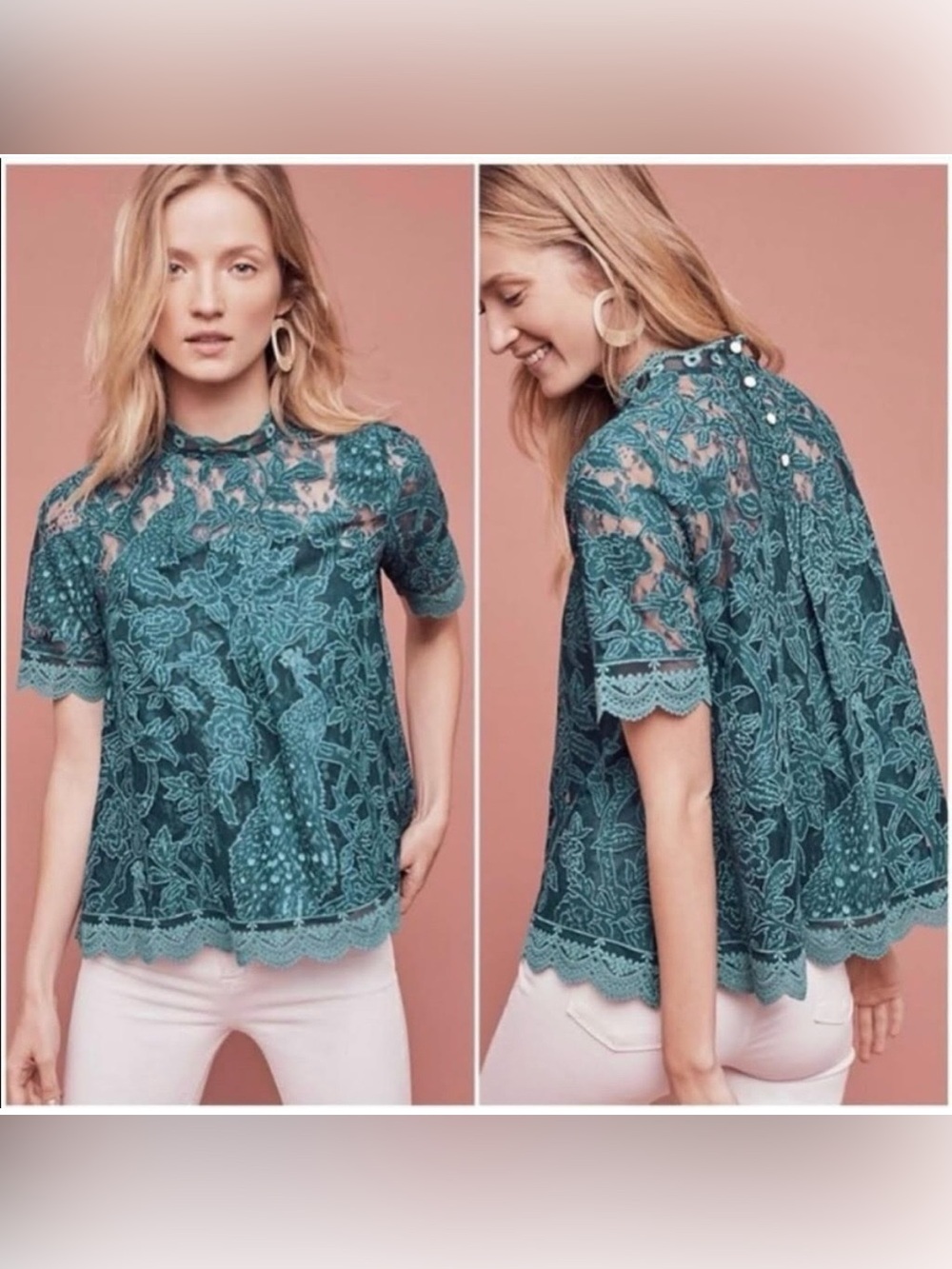 HD in Paris floral lace top